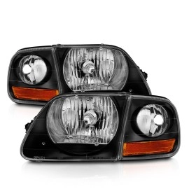 Anzo 111460 - Crystal Headlights w/ Parking Lights (Black Housing, Clear Lens)