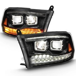 Anzo 111464 - Dual LED Projector Headlights (Black Housing, Clear Lens)