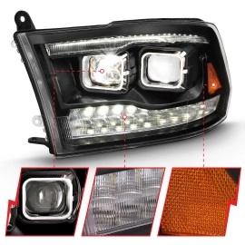 Anzo 111464 - Dual LED Projector Headlights (Black Housing, Clear Lens)