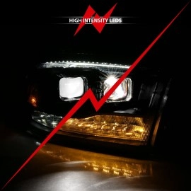 Anzo 111464 - Dual LED Projector Headlights (Black Housing, Clear Lens)