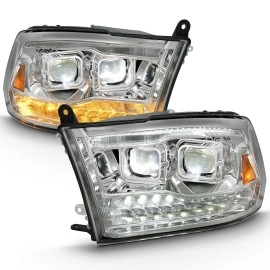 Anzo 111465 - Dual LED Projector Headlights (Chrome Housing, Clear Lens)