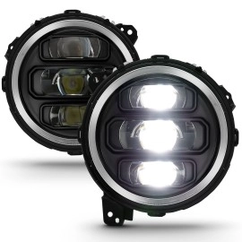 Anzo 111466 - Full LED Projector Headlights (Black Housing, Clear Lens)