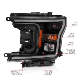 Anzo 111467 - Plank Style Projector Headlights (Black Housing, Clear Lens)