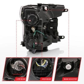 Anzo 111468 - Plank Style Projector Headlights (Chrome Housing, Clear Lens)