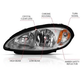 Anzo 111472 - Crystal OE Style Headlights (Chrome Housing, Clear Lens)