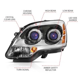 Anzo 111476 - OE Style Projector Headlights (Chrome Housing, Clear Lens)