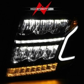Anzo 111478 - Plank Style LED Crystal Headlights w/ Sequential Signal (Black Housing, Clear Lens)