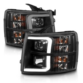 Anzo 111480 - Plank Style Projector Headlights (Black Housing, Clear Lens)