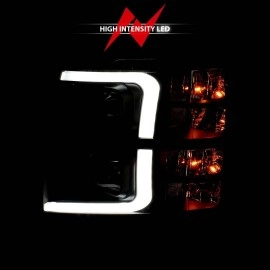 Anzo 111480 - Plank Style Projector Headlights (Black Housing, Clear Lens)