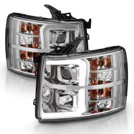 Anzo 111481 - Plank Style Projector Headlights (Chrome Housing, Clear Lens)