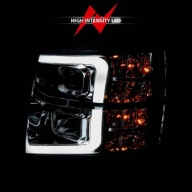 Anzo 111481 - Plank Style Projector Headlights (Chrome Housing, Clear Lens)