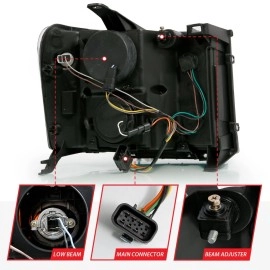 Anzo 111482 - Plank Style Projector Headlights (Black Housing, Clear Lens)