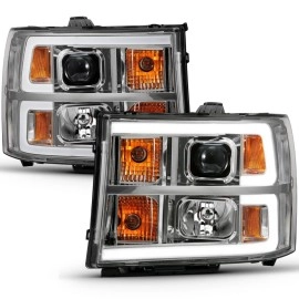 Anzo 111483 - Plank Style Projector Headlights (Chrome Housing, Clear Lens)