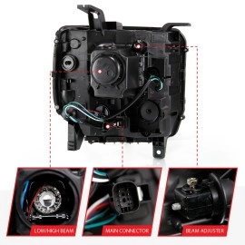 Anzo 111485 - Plank Style Projector Headlights w/ Sequential Signal (Black Housing, Clear Lens)