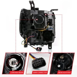Anzo 111487 - C-Bar Style Projector Headlights w/ Sequential Turn Signal (Black Housing, Clear Lens)