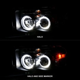 Anzo 111490 - Projector Headlights w/ Halo (Black Housing, Clear Lens)