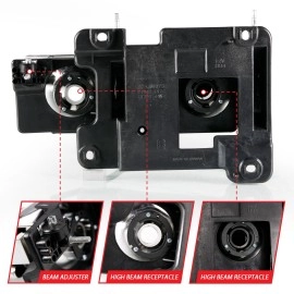 Anzo 111498 - C-Bar Style Crystal Headlights (Black Housing, Clear Lens)