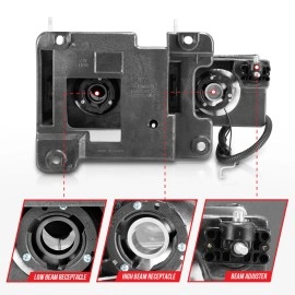 Anzo 111499 - C-Bar Style Crystal Headlights (Chrome Housing, Clear Lens)