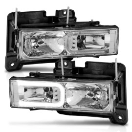 Anzo 111499 - C-Bar Style Crystal Headlights (Chrome Housing, Clear Lens)