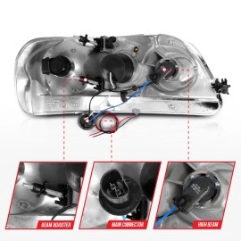 Anzo 111503 - C-Bar Style Projector Headlights (Black Housing, Clear Lens)