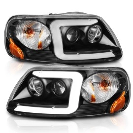 Anzo 111503 - C-Bar Style Projector Headlights (Black Housing, Clear Lens)