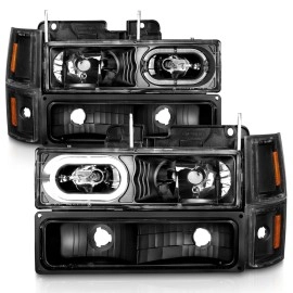 Anzo 111507 - Crystal Headlights w/ Turn Signal & Side Marker Lights (Black Housing, Clear Lens)