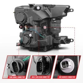 Anzo 111509 - Plank Style Projector Headlights w/ Switchback Lights (Black Housing, Clear Lens)