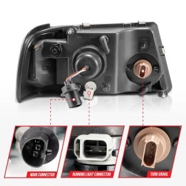 Anzo 111511 - Plank Style Crystal Headlights (Black Housing, Clear Lens)