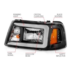 Anzo 111511 - Plank Style Crystal Headlights (Black Housing, Clear Lens)