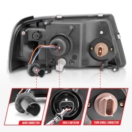 Anzo 111512 - Plank Style Crystal Headlights (Chrome Housing, Clear Lens)