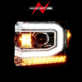 Anzo 111514 - C-Bar Style Projector Headlights (Chrome Housing, Clear Lens)