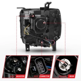 Anzo 111514 - C-Bar Style Projector Headlights (Chrome Housing, Clear Lens)