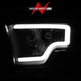 Anzo 111515 - C-Bar Style Crystal Headlights (Black Housing, Clear Lens)