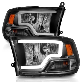 Anzo 111515 - C-Bar Style Crystal Headlights (Black Housing, Clear Lens)
