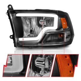 Anzo 111515 - C-Bar Style Crystal Headlights (Black Housing, Clear Lens)