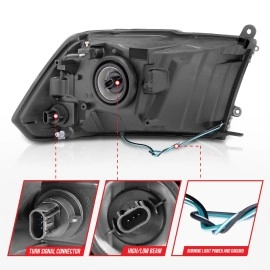 Anzo 111516 - C-Bar Style Crystal Headlights (Chrome Housing, Clear Lens)