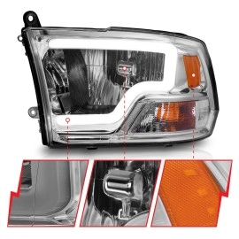 Anzo 111516 - C-Bar Style Crystal Headlights (Chrome Housing, Clear Lens)