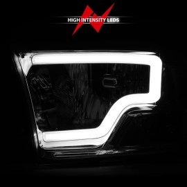 Anzo 111516 - C-Bar Style Crystal Headlights (Chrome Housing, Clear Lens)