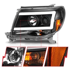 Anzo 111517 - C-Bar Style Projector Headlights (Black Housing, Clear Lens)