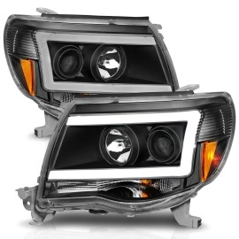 Anzo 111517 - C-Bar Style Projector Headlights (Black Housing, Clear Lens)
