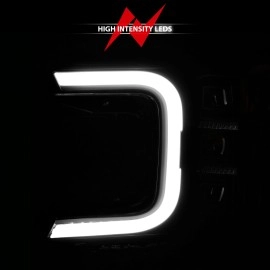 Anzo 111519 - C-Bar Style Full LED Projector Headlights w/ Sequential Turn Signal (Black Housing, Clear Lens)