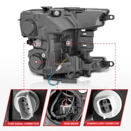 Anzo 111520 - C-Bar Style Full LED Projector Headlights w/ Sequential Turn Signal (Black Housing, Clear Lens)