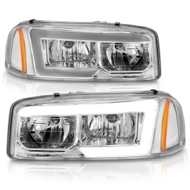 Anzo 111523 - Plank Style Crystal Headlights (Chrome Housing, Clear Lens)