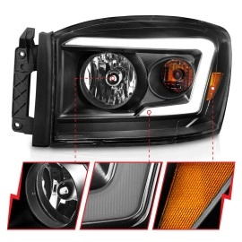 Anzo 111524 - C-Bar Style Crystal Headlights (Black Housing, Clear Lens)