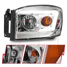 Anzo 111525 - C-Bar Style Crystal Headlights (Chrome Housing, Clear Lens)