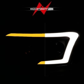 Anzo 111526 - C-Bar Style Crystal Headlights w/ Switchback Activation Light (Black Housing, Clear Lens)