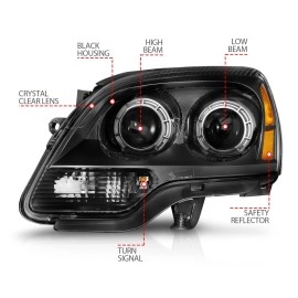 Anzo 111530 - OE Style Projector Headlights (Black Housing, Clear Lens)