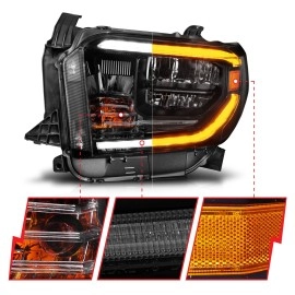 Anzo 111531 - Plank Style Crystal Headlights w/ Switchback Lights Light (Black Housing, Clear Lens)