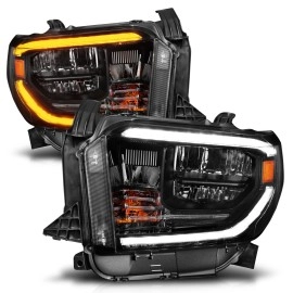 Anzo 111531 - Plank Style Crystal Headlights w/ Switchback Lights Light (Black Housing, Clear Lens)