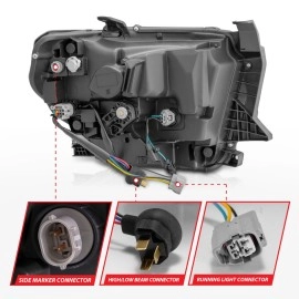 Anzo 111533 - Plank Style Crystal Headlights w/ Switchback Lights Light (Black Housing, Clear Lens)